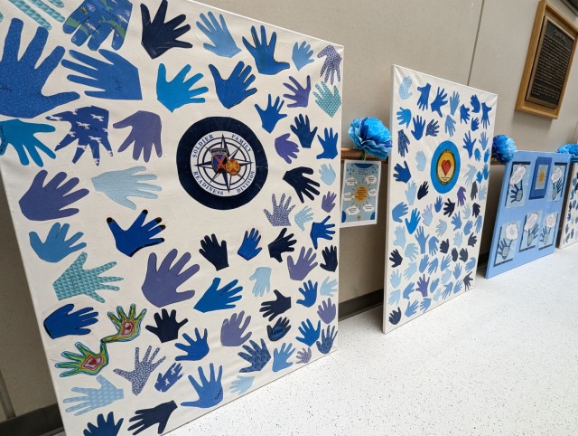 The Fort Drum Family Advocacy Program’s Blue Bike Project hopes to draw the attention of Soldiers and family members at Clark Hall and to raise awareness during Child Abuse Prevention Month in April. (Photo by Mike Strasser, Fort Drum Garrison...