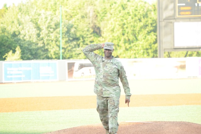 Military Appreciation Night festivities on Leidos Field