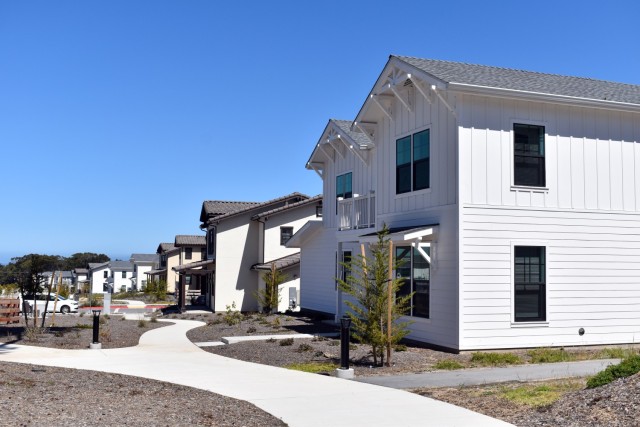The new Lower Stilwell housing development at the Presidio of Monterey, Calif., is designed to LEED silver standards and feature solar panels, Energy Star appliances, LED lighting and water-efficient fixtures. 