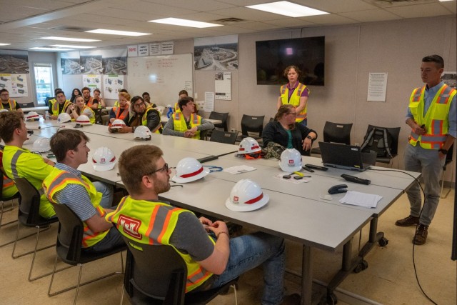 Engineering students from the University of Louisville visit the site of the Louisville VA Medical Center April 13, 2023.