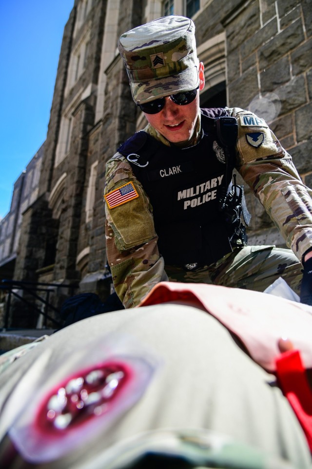 To counter an active-shooter threat, military, civilian, federal and state law enforcement, emergency response and medical personnel from the U.S. Military Academy conducted a full Force Protection Exercise on March 29 at West Point.