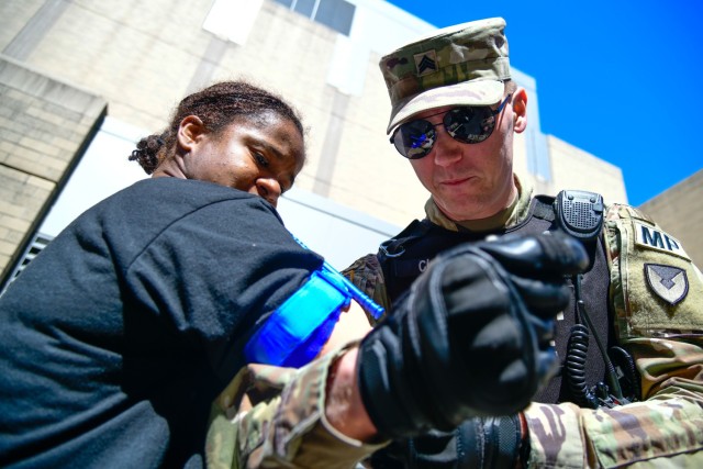 To counter an active-shooter threat, military, civilian, federal and state law enforcement, emergency response and medical personnel from the U.S. Military Academy conducted a full Force Protection Exercise on March 29 at West Point.