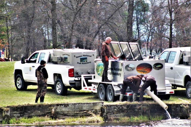 USFWS plants 15,000-plus rainbow trout at Fort McCoy for 2023 fishing season