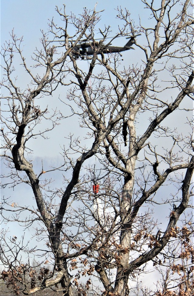 Wisconsin Army National Guard UH-60 Black Hawk crew holds 2023 Bambi bucket training at Fort McCoy