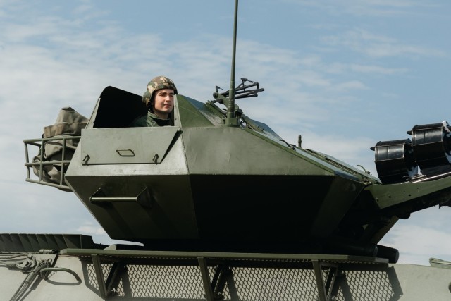 Croatian Soldiers Operate An Air Defense Vehicle