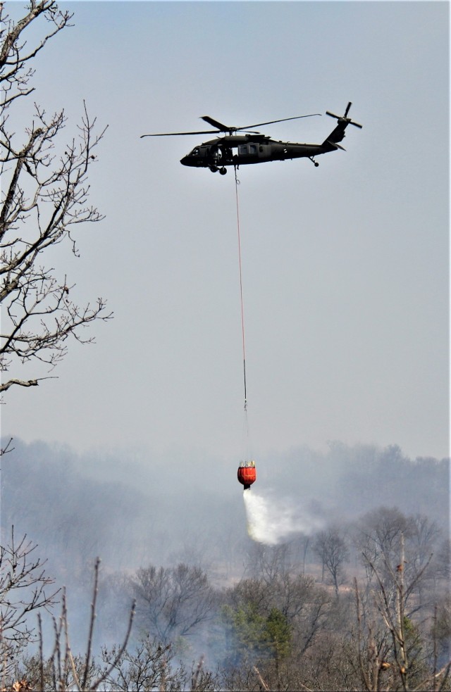 Wisconsin Army National Guard UH-60 Black Hawk crew holds 2023 Bambi bucket training at Fort McCoy