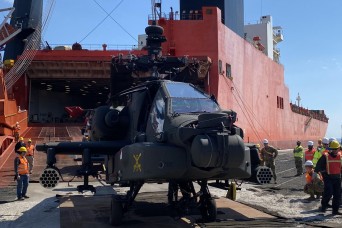 THESSALONIKI, GREECE – Aircraft and equipment from the 4th Battalion, 3rd Aviation Regiment, 3rd Combat Aviation Brigade, 3rd Infantry Division, began a...