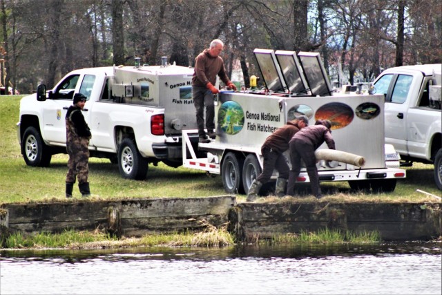 USFWS plants 15,000-plus rainbow trout at Fort McCoy for 2023 fishing season