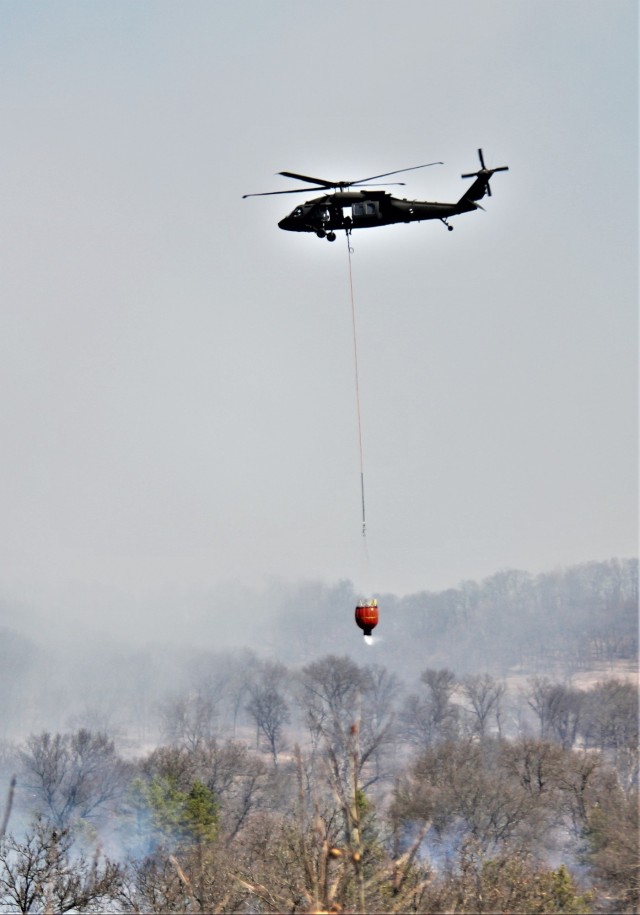 Wisconsin Army National Guard UH-60 Black Hawk crew holds 2023 Bambi bucket training at Fort McCoy