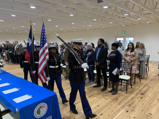 Marine Corps JROTC presents colors