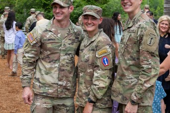 Female Army Reserve Soldier Receives Ranger Tab