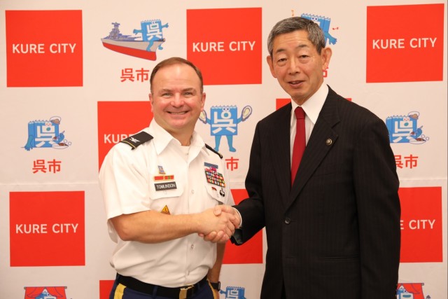 USAG Japan commander visits key sites, recognizes team members, meets city mayors during final tour of Kure