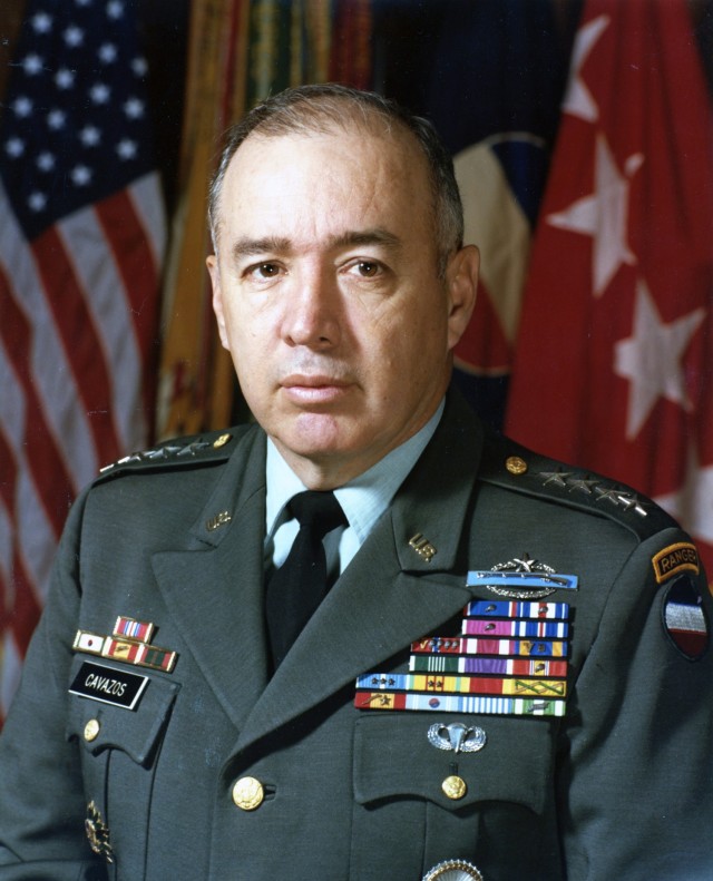 Richard E. Cavazos circa 1982 as commanding general of the U.S. Army Forces Command.