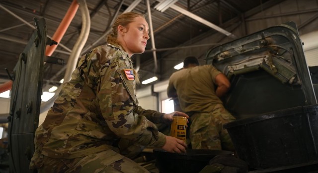Sgt. Kathryn Daniels, a Stryker Systems maintainer and squad leader at Fort Cavazos, Texas [formerly Fort Hood] balances life as a single mother of two and as a full-time Soldier. 