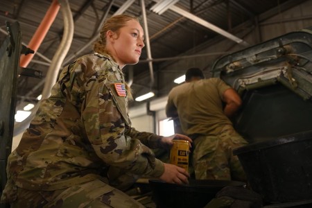 Sgt. Kathryn Daniels, a Stryker Systems maintainer and squad leader at Fort Cavazos, Texas [formerly Fort Hood] balances life as a single mother of two and as a full-time Soldier. 