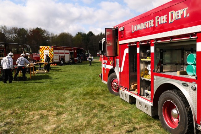 Leominster Fire Department participating in emergency response training
