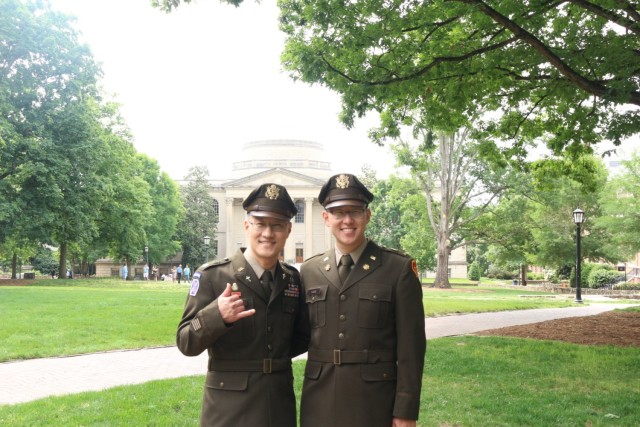 Chaplain (Lt. Col.) Daniel D. Kang and 2nd Lt. Steven Shinyoung Kang