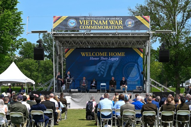 Members of the Vietnam War Commemoration, Welcome Home celebration host the opening ceremony May 11 in Washington, D.C. The event was three days, and featured several static displays as well as several informational booths and panels.