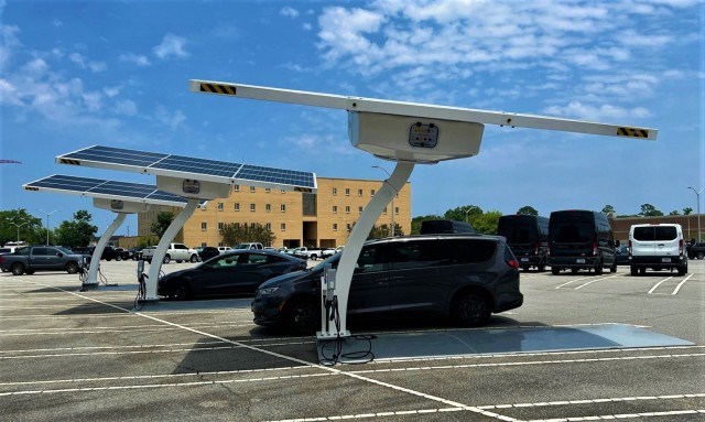 Fort Moore invests in renewable energy with solar-powered electric vehicle charging stations 