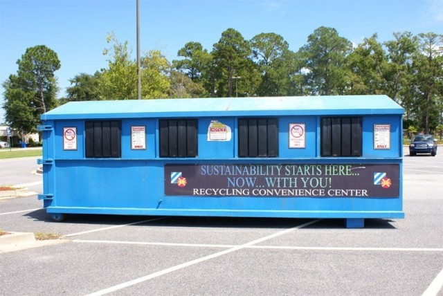 Fort Stewart-Hunter Army Airfield Qualified Recycling Program places Recycling Convenience Centers in high-traffic areas to increase awareness and participation. These centers are open for anyone living on or off post.