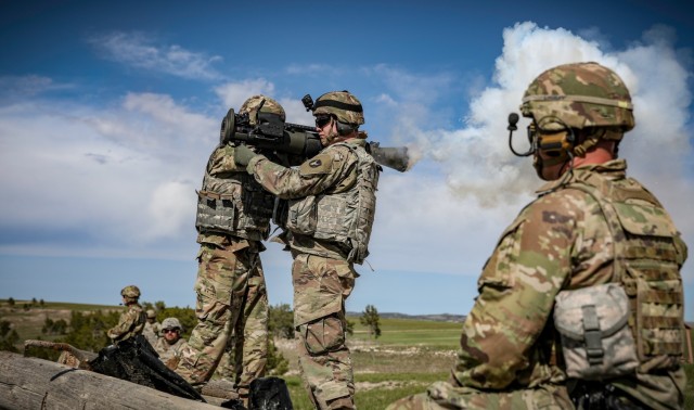 Iowa infantryman fires M3A1 recoilless rifle