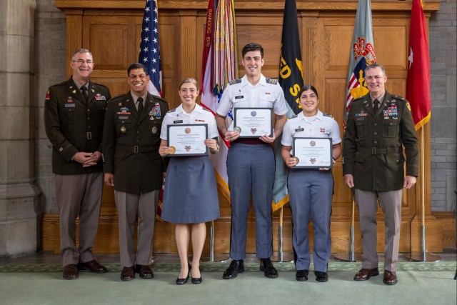 Top Cadets Receive Medals For Their Reflective Essays During Pershing Writing Award Ceremony