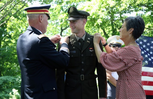 Members of the U.S. Military Academy Class of 2023 took their commissioning oath and were pinned their second lieutenant bars with family, friends, classmates and staff and faculty in attendance May 27 at various areas on West Point. (Photo by...
