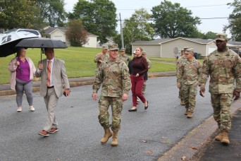 USAACE, Fort Novosel commanding general hosts housing walking town hall