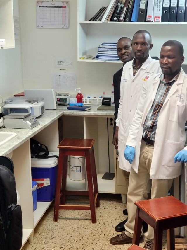 A photo of the Kawempe Referral National Hospital WBPRD lab, there the WBPRD treated blood is stored until requested by the hospital for transfusion into a patient. Courtesy photo.