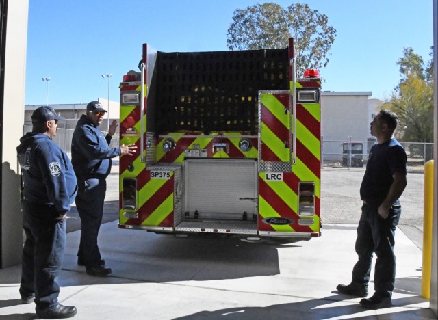 A new standard on fire trucks to prevent injury is the shorter hose beds at the rear of the truck points out fire fighter Jairo Magana. “You don’t have to climb up, especially if you are wearing your gear, it’s a potential fall hazard,” he...