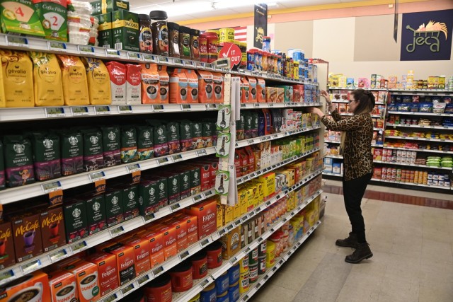 Store worker Gabrielle Navarro fronts merchandise on shelves at the U.S. Army Yuma Proving Ground Commissary, which was recently honored as the second-best small grocery store in DeCa. “We make sure that everything is fronted on a regular...