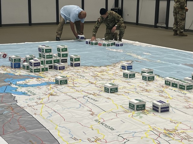 U.S. Army Lt. Gen. John R. Evans, U.S. Army North commanding general, hosts personnel from federal, state, U.S. territories and military agencies at the ARNORTH Hurricane Rehearsal of Concept Drill held at Joint Base San Antonio - Fort Sam Houston, May 24, 2023. The ROC Drill helps synchronize active duty military support efforts with federal, state, territorial and local partners to ensure seamless support in the event of a hurricane response event.