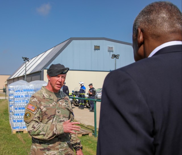 Soldiers in Normandy for D-Day meet Secretary of Defense