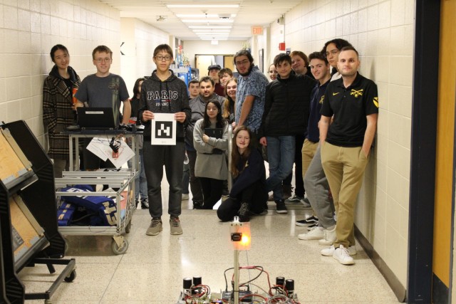 The 2023 FIRST Robotics team at Roxbury High School in New Jersey. Matt Brauer (far right) started the team at Roxbury High School when he was a senior, and he currently mentors the team. FIRST Robotics is a team-based program for children 4-18 years old that encourages interest in Science, Technology, Engineering and Mathematics through hands-on learning. Brauer works closely with schools in his area to encourage enrollment of the FIRST Robotics team.