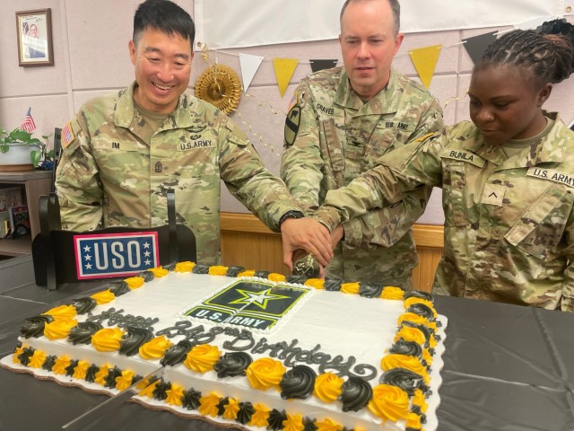Cake destroyed in Army birthday celebration