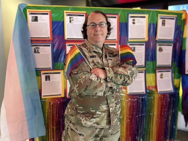 The observance of Pride Month, celebrated every June, was first recognized by the Department of Defense in June 2012. It is a time when the lesbian, gay, bisexual, transgender and queer community come together to celebrate love and authenticity. Maj. Rachel Jones is an example of this, serving openly as a transgender female Soldier. Jones is the U.S. Army Sustainment Command’s Cyber Division chief, G6 (Information Management).