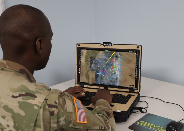 Soldier using the Electronic Warfare Planning and Management Tool (EWPMT), whose development was led by Kreider.  It was first utilized in 2016, to plan, coordinate manage, de-conflict and synchronize EW mission command and spectrum management operations.  