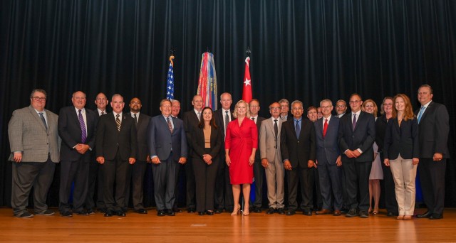 Secretary of the Army Hon. Christine E. Wormuth, center, recognized Presidential Rank Award recipients during a ceremony at the Pentagon on June 22, 2023.