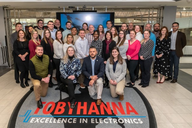 The Leadership Lackawanna Core Program Class of 2023 poses for a photo during a visit to Tobyhanna Army Depot.