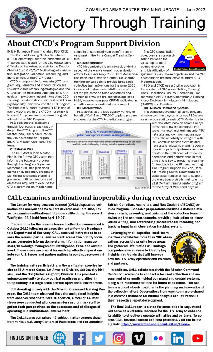 June 2023 CACT Newsletter Article The United States Army