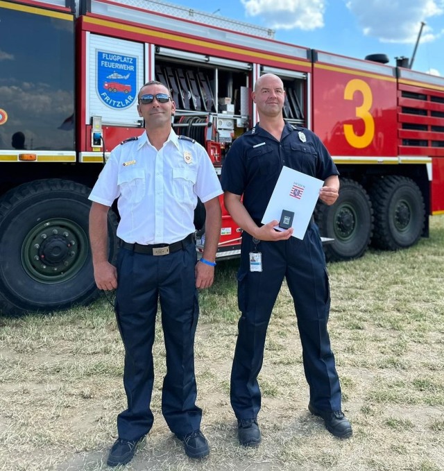 Garrison Wiesbaden firefighter honored by German state of Hesse Minister President