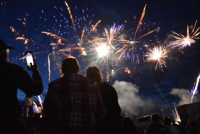 Fireworks above