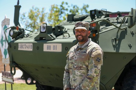 Staff Sgt. Michael De La Rosa, a Wheeled Vehicle Mechanic assigned to Golf Company, 4th Battalion, 9th Infantry Regiment, 1st Stryker Brigade Combat Team, 4th Infantry Division, aided in the rescue of a man’s life during a vehicle collision on June 26, 2023, Colorado Springs, Colorado. De La Rosa was on his way to the Garden of the Gods when he witnessed the accident, and took it upon himself to rescue the unconscious person from a burning truck, saving his life.