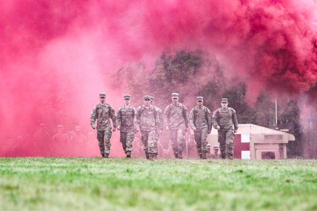 Staff and faculty gathered at Landing Zone Owl to commemorate the Class of 2026 Cadets as they moved up in rank from plebes to yearlings during the Cadet Field Training graduation on June 27 at Camp Buckner.
