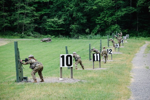 The Class of 2026 conduct Basic Rifle Marksmanship training at Camp Buckner, U.S. Military Academy, West Point, N.Y. June 13, 2023. Photo by Elizabeth Woodruff/ USMA PAO.