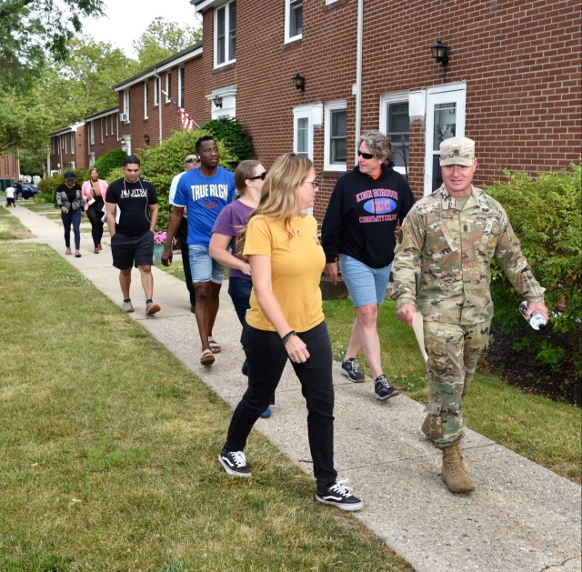 USAG Fort Hamilton Leaders Hold Walking Residence Town Hall