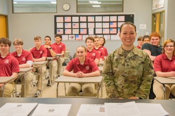 Guardsman returns to high school alma mater as instructor