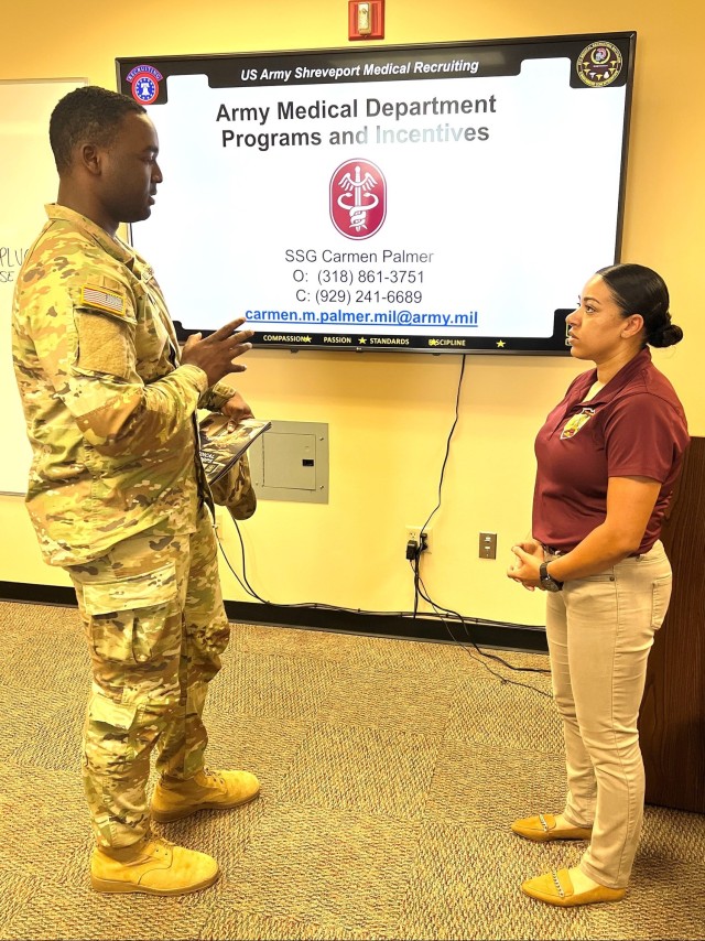 AMEDD Recruiters visit Johnson inform, inspire, assist Soldiers, Sailors, civilians