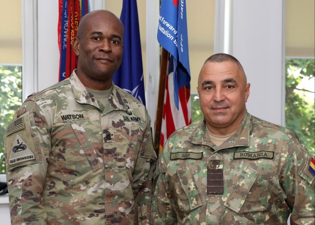 American and Romanian Sergeants Major reunite through NATO