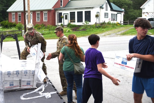Vermont National Guard Unloads Water